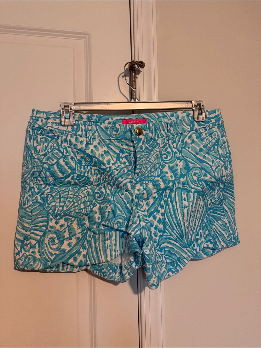 Lilly Pulitzer Turquoise Shell-Print Shorts